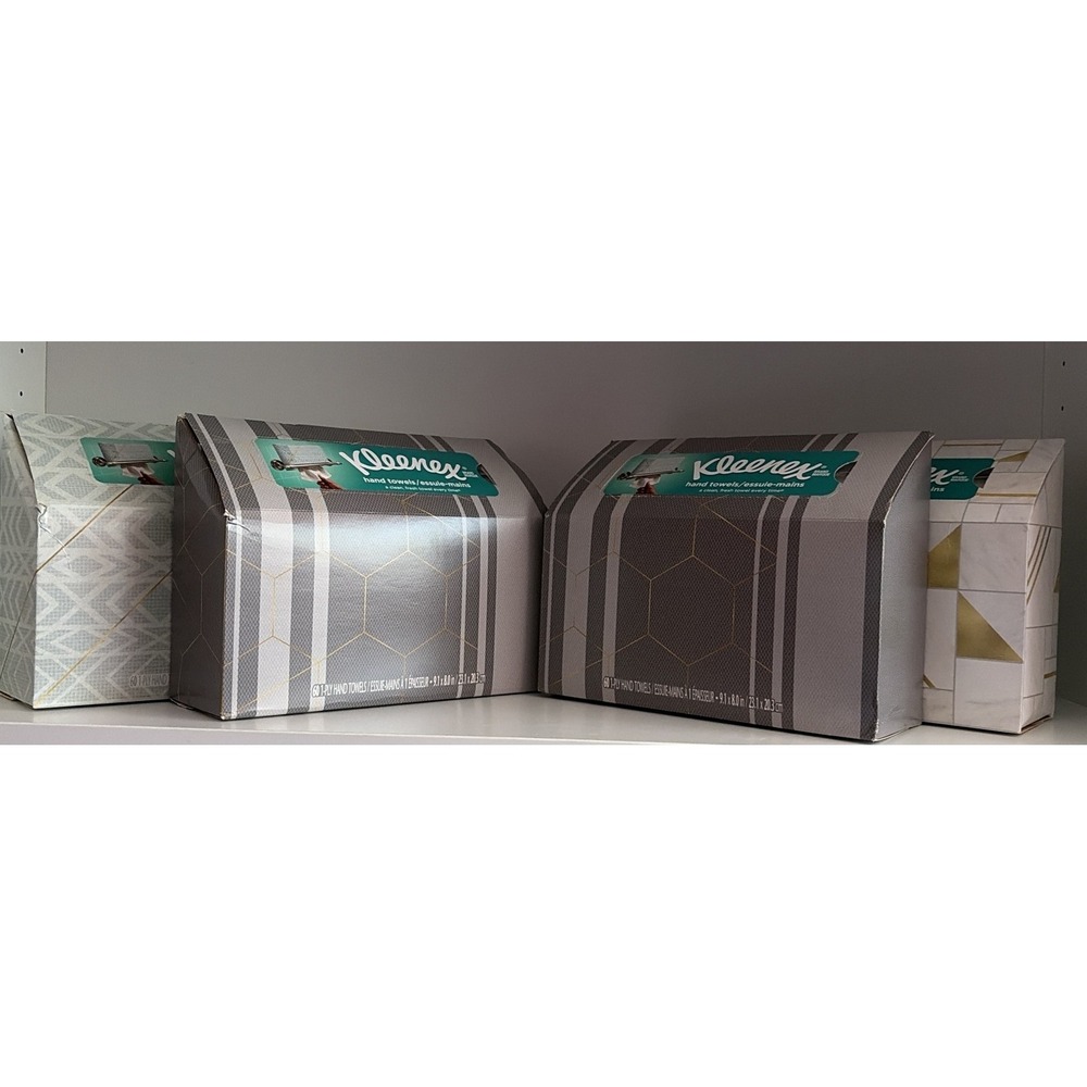 Kleenex 38586 6.8" x 9" 1-Ply Hand Towels in a Pop-Up Box - White (4/CT)